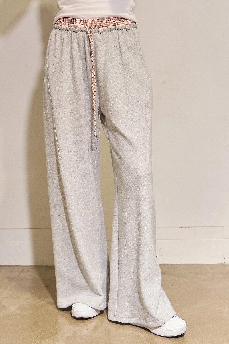 Checkered Waist Band Boxer Sweatpants