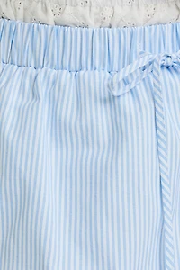 Blue Contrast Waist Mini Skirt