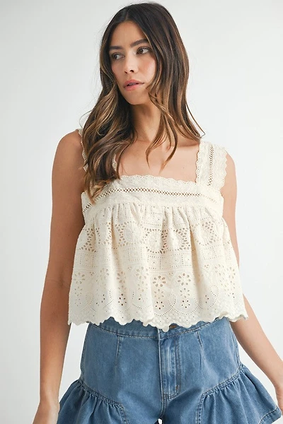 Square Neck Lace Top