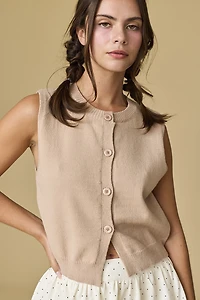 Taupe Button Down Sweater