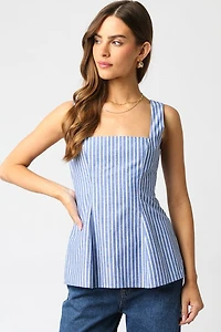 Blue & White Stripe Top