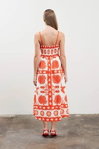 Sea Print Midi Dress