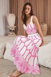 Pink Bustier Skirt Set