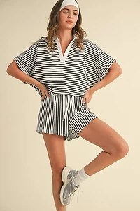 Knitted Striped Shirt and Pants Set