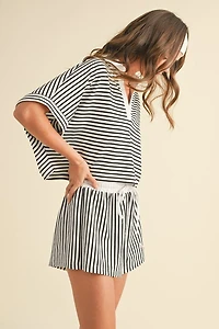 Knitted Striped Shirt and Pants Set