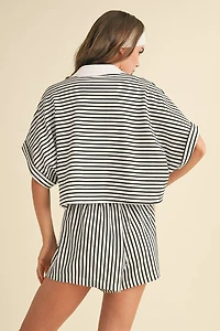 Knitted Striped Shirt and Pants Set