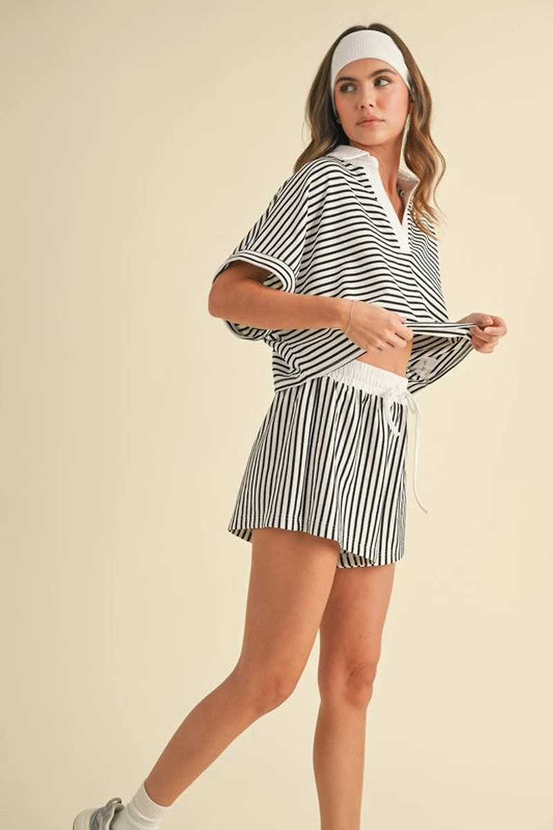 Knitted Striped Shirt and Pants Set