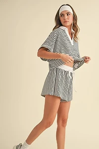 Knitted Striped Shirt and Pants Set