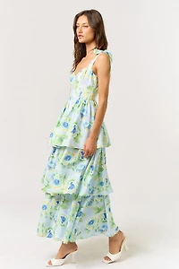 Sky Blue Ribbon Strap Dress