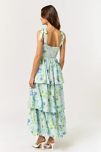 Sky Blue Ribbon Strap Dress