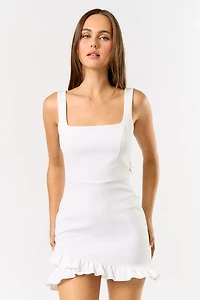 Ruffled Square Neck Mini Dress