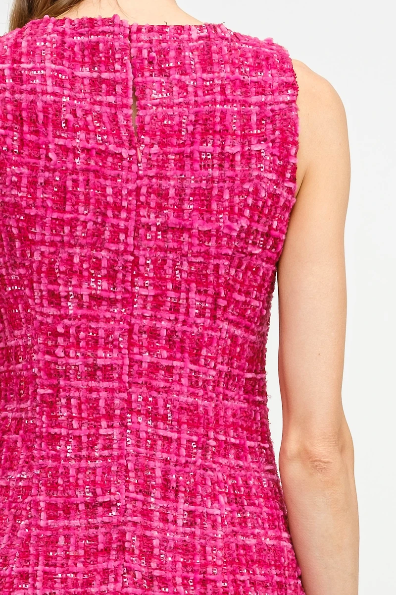 Colette Tweed Fuchsia Dress