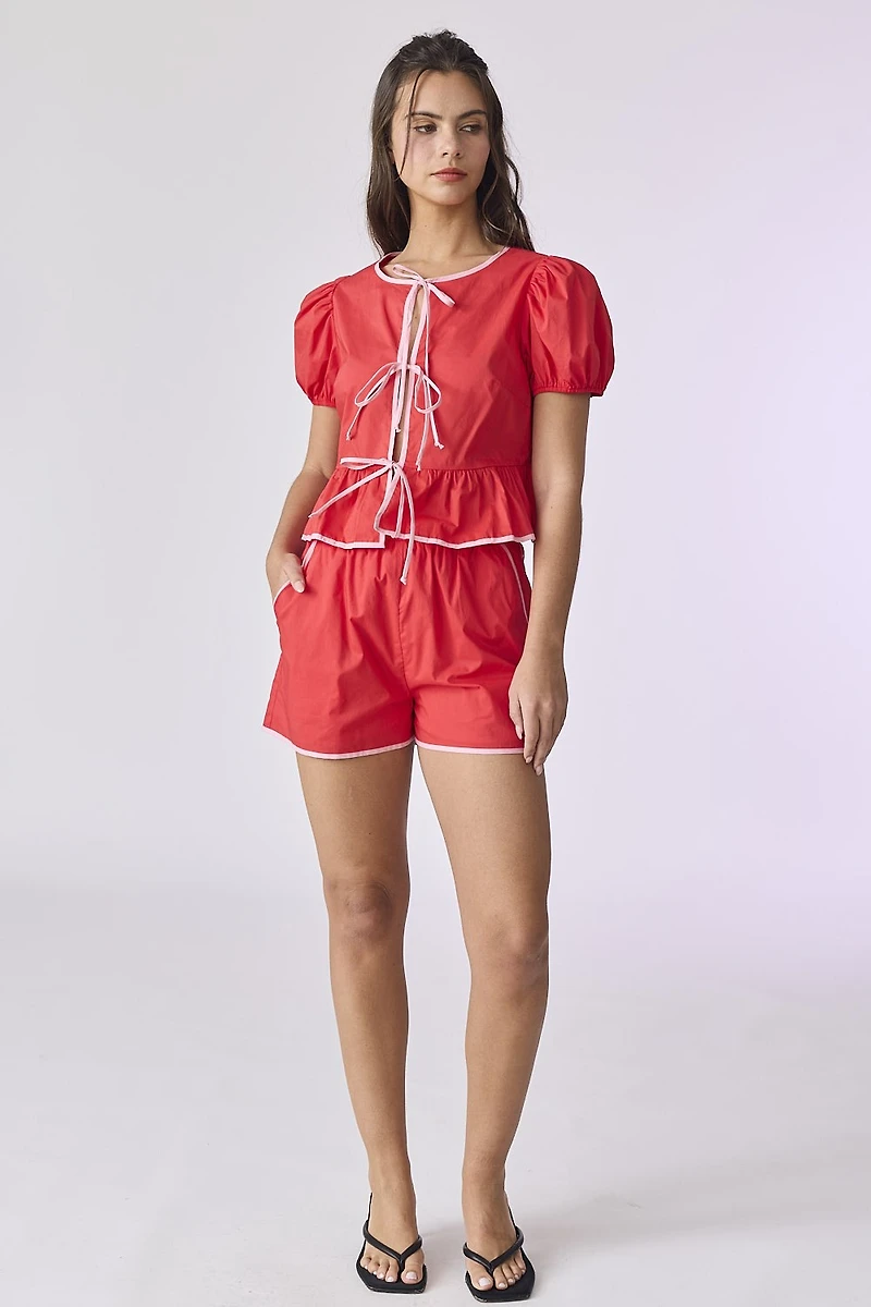 Red Front Tie Set