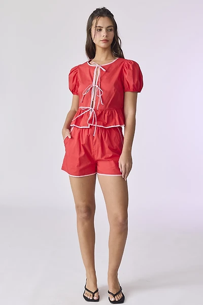 Red Front Tie Set