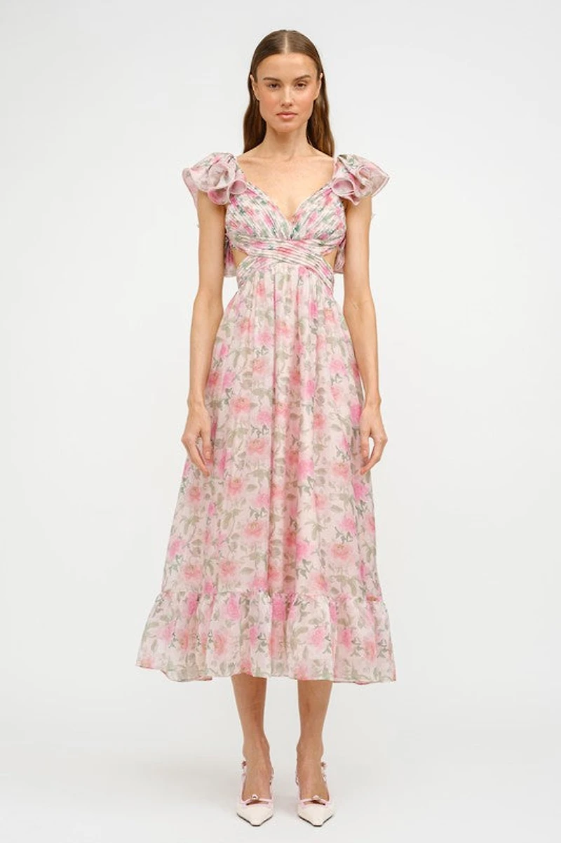 Floral Cut Out Maxi Dress