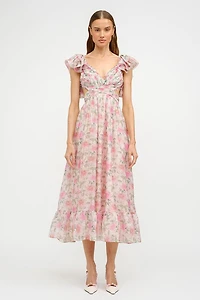 Floral Cut Out Maxi Dress