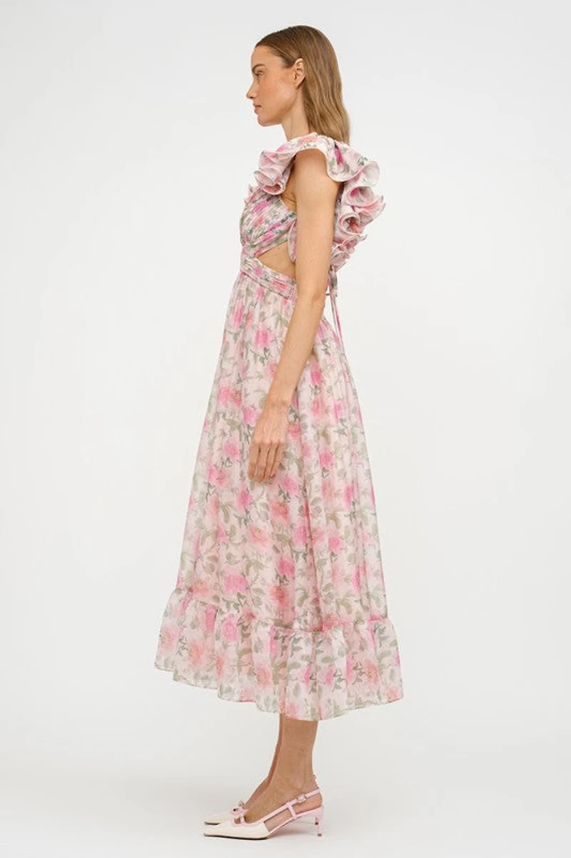 Floral Cut Out Maxi Dress