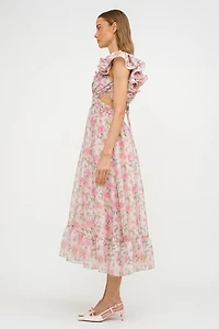 Floral Cut Out Maxi Dress