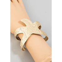 Silver Starfish Cuff Bracelet