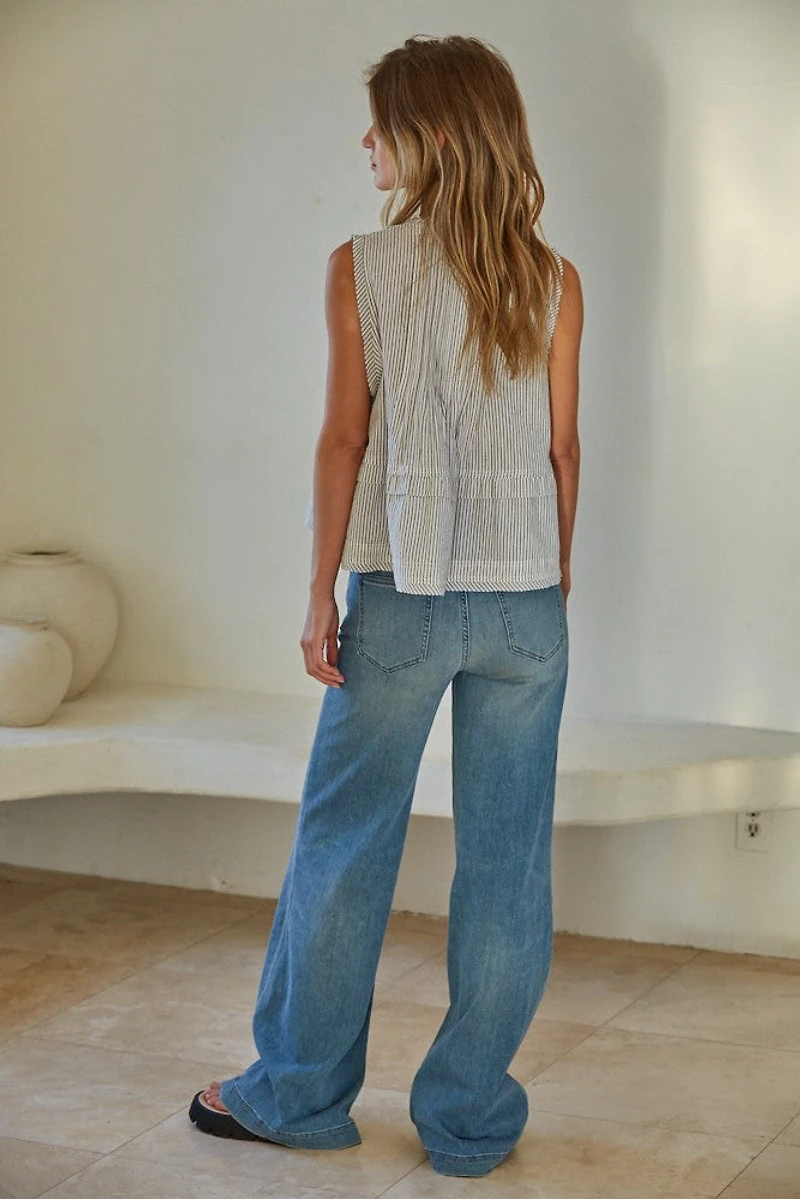 Stripe Sleeveless Top
