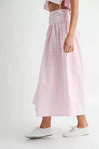 Pink Gingham Top & Skirt Set