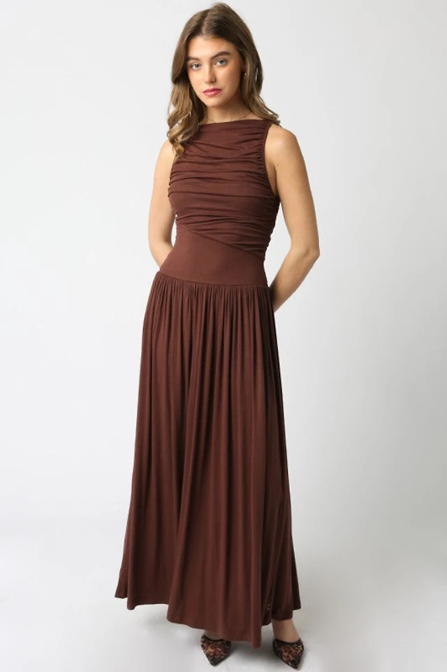 chinese dress ladies Amabella Brown Maxi Dress - US 4 main image 0