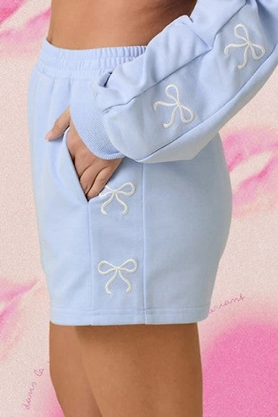Light Blue Bow Shorts