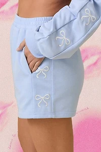 Light Blue Bow Shorts