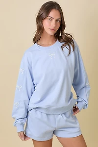 Light Blue Bow Shorts
