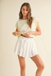Yellow Cutout Back Layering Tee