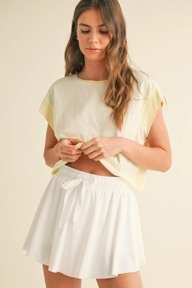 Yellow Cutout Back Layering Tee