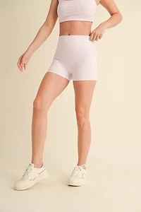 Pink Gingham Mini Shorts
