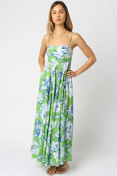 Green Floral Maxi Dress