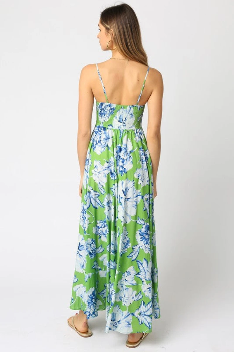 Green Floral Maxi Dress