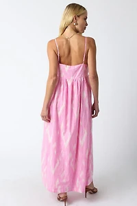 Pink & White Abstract Maxi Dress