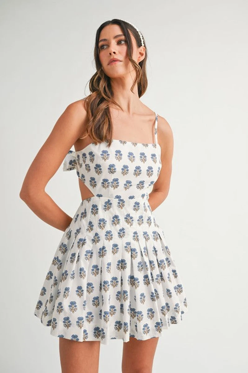 White Floral Cut Out Dress