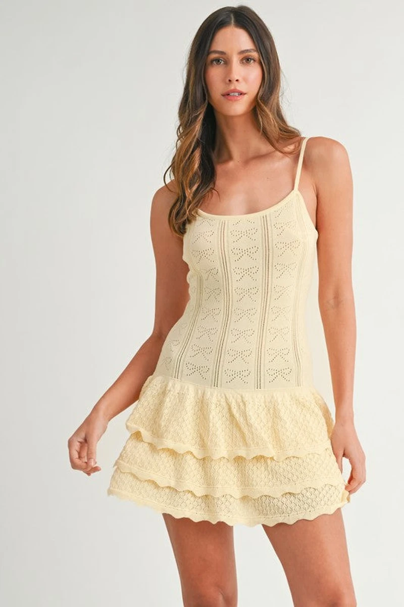Bow Ruffle Mini Dress