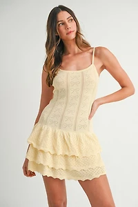 Bow Ruffle Mini Dress