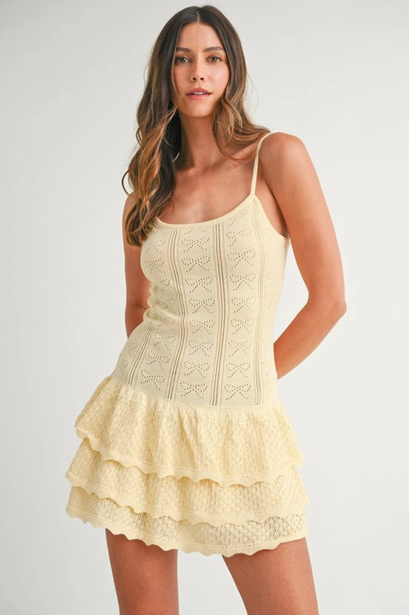 Bow Ruffle Mini Dress