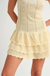 Bow Ruffle Mini Dress