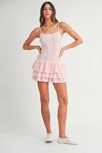 Bow Ruffle Mini Dress