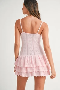 Bow Ruffle Mini Dress