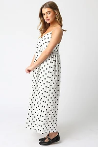 White & Black Polka Dot Dress