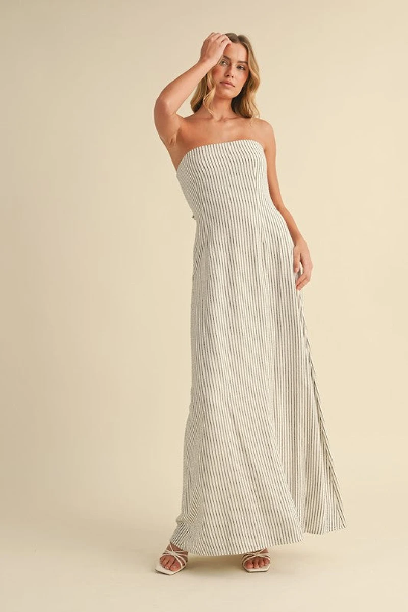 Striped Tie Back Maxi Dress