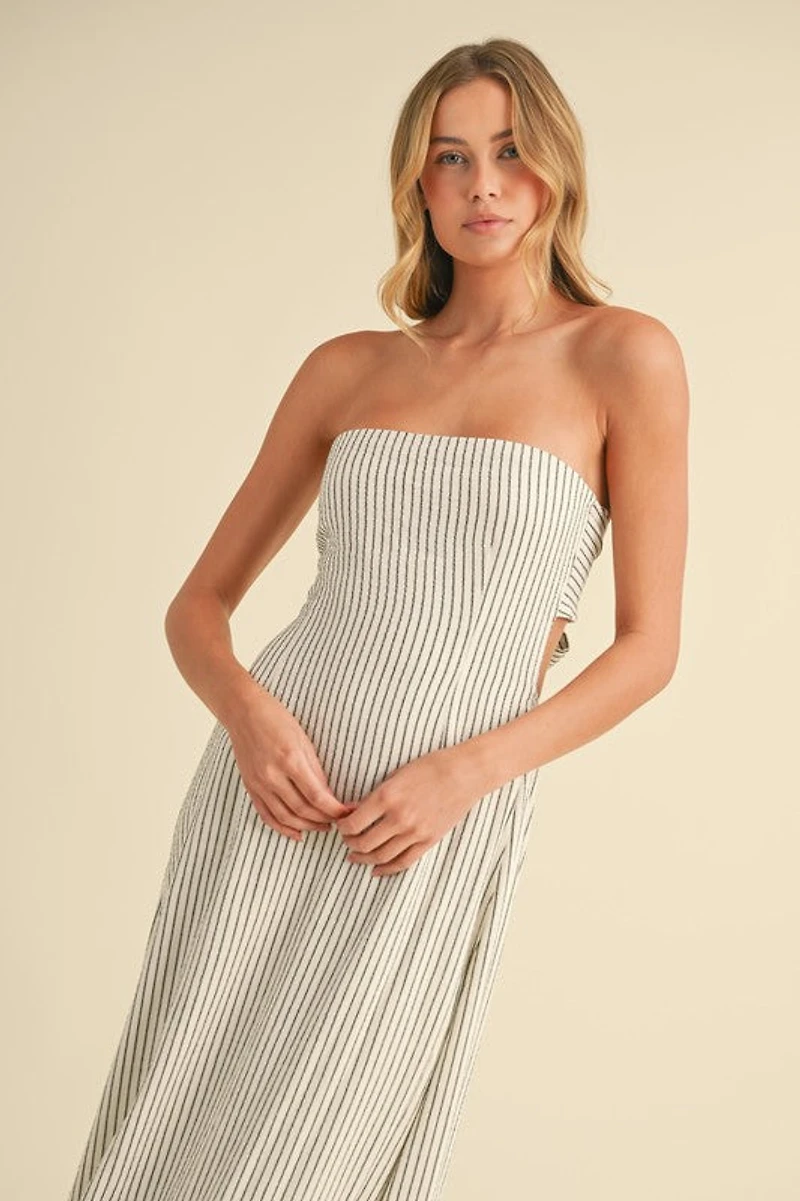 Striped Tie Back Maxi Dress