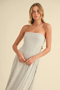 Striped Tie Back Maxi Dress