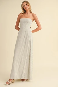 Striped Tie Back Maxi Dress
