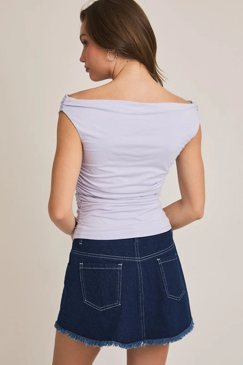 Lavender Off The Shoulder Top