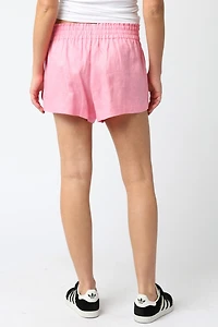 Pink Linen Shorts