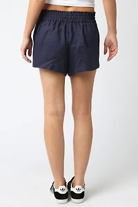 Navy Linen Shorts